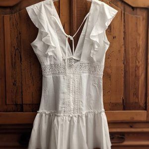 Sun Beach Cover Up White Party Dress Size 6-8
